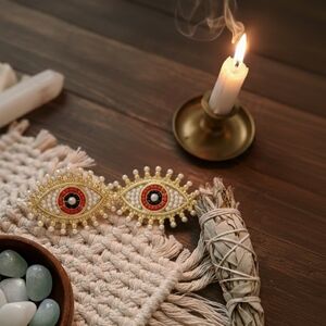 Beaded Evil Eye Hair Clip